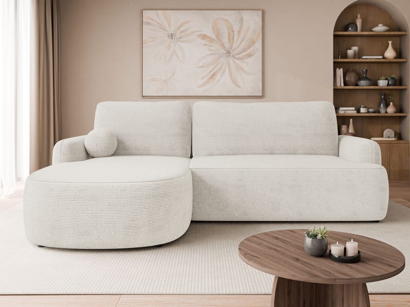 Branrel 3-seters sofa med divan - hvit - Møbler - Sofaer - Sovesofaer