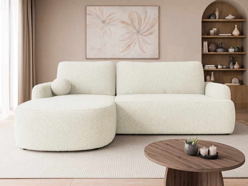 Branrel 3-seters sofa med divan - hvit - Møbler - Sofaer - Sovesofaer