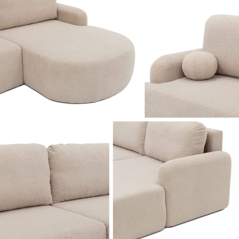 Branrel 3-seters sofa med divan - mint - Møbler - Sofaer - Sovesofaer