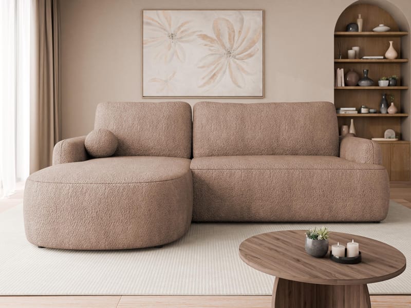 Branrel 3-seters sofa med divan - rosa - Møbler - Sofaer - Sovesofaer