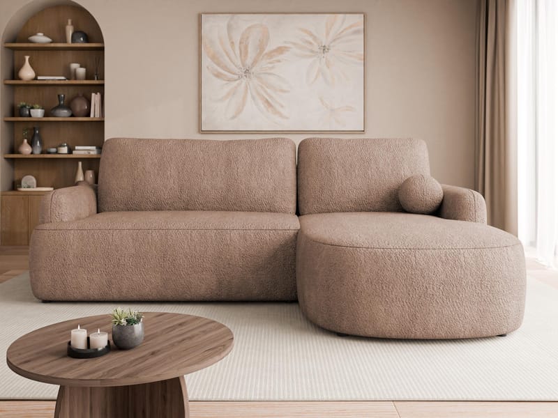 Branrel 3-seters sofa med divan - rosa - Møbler - Sofaer - Sovesofaer
