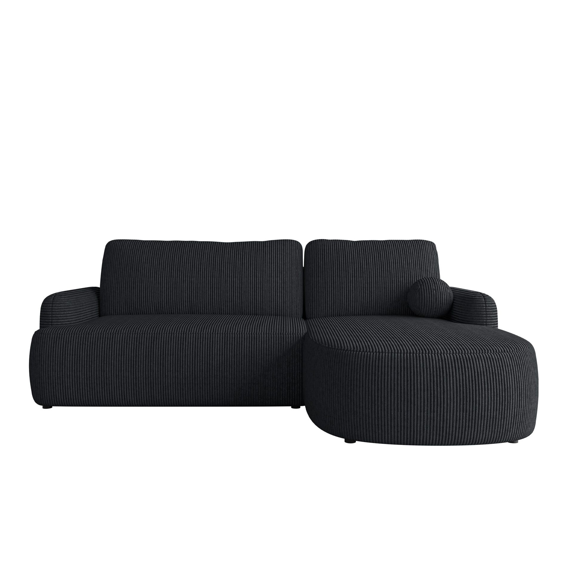 Branrel 3-seters sofa med divan - svart