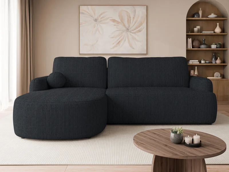 Branrel 3-seters sofa med divan - svart - Møbler - Sofaer - Sovesofaer