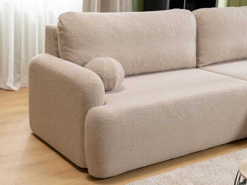Branrel 4-seters Sovesofa med Divan Høyre - Beige - Møbler - Sofaer - Sovesofaer