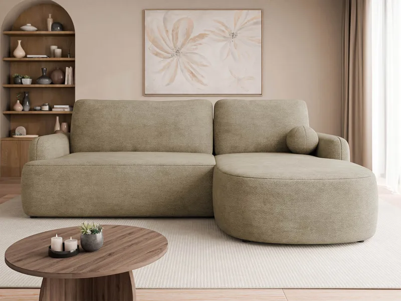 Branrel 4-seters Sovesofa med Divan Høyre - Beige - Møbler - Sofaer - Sovesofaer
