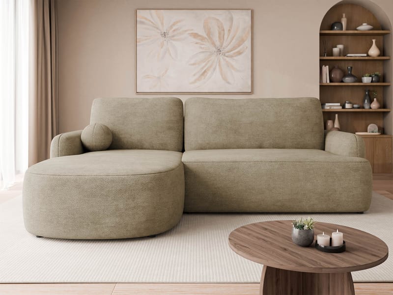 Branrel 4-seters Sovesofa med Divan Venstre - Beige - Møbler - Sofaer - Sovesofaer