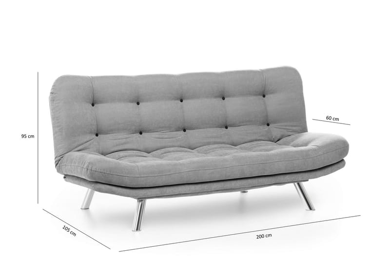Breana Sovesofa 3-seter - Grå - Møbler - Sofaer - Sovesofaer