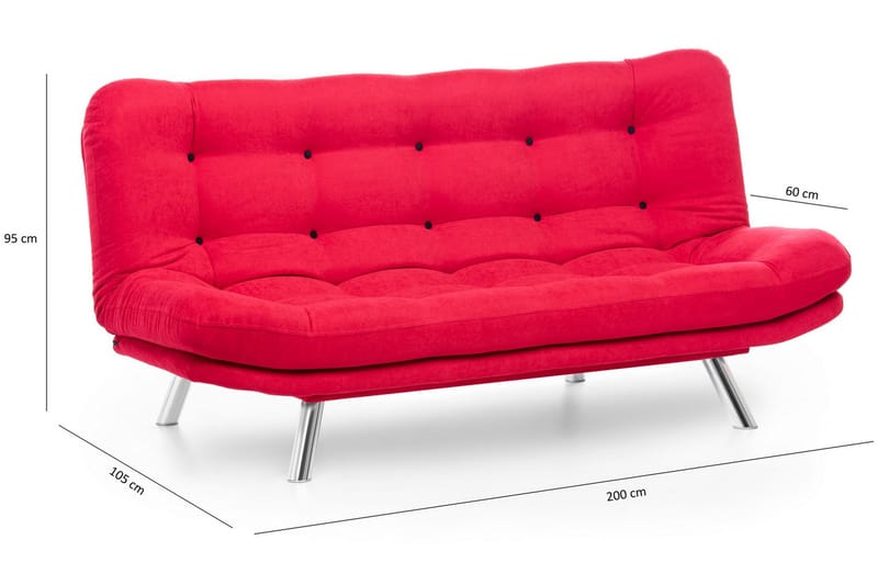 Breana Sovesofa 3-seter - Rød - Møbler - Sofaer - Sovesofaer