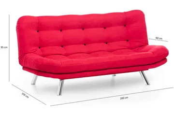 Breana Sovesofa 3-seter - Rød - Møbler - Sofaer - Sovesofaer
