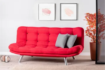 Breana Sovesofa 3-seter - Rød - Møbler - Sofaer - Sovesofaer