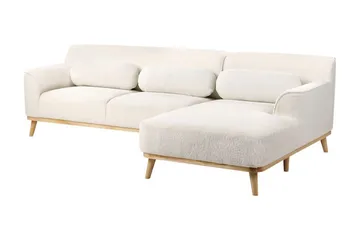 Bree Hjørnesofa 3-seter - Hvit/Lyst tre - Møbler - Sofaer - Sovesofaer