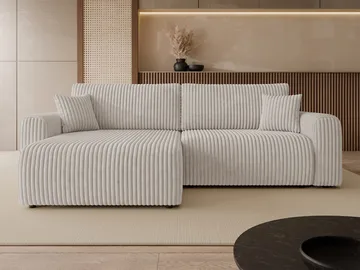 Brenor 3-seters sovesofa med divan, venstrevendt - lysegrå - Møbler - Sofaer - Sovesofaer