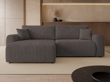 Brenor 3-seters sovesofa med divan, venstrevendt - mørkebrun - Møbler - Sofaer - Sovesofaer