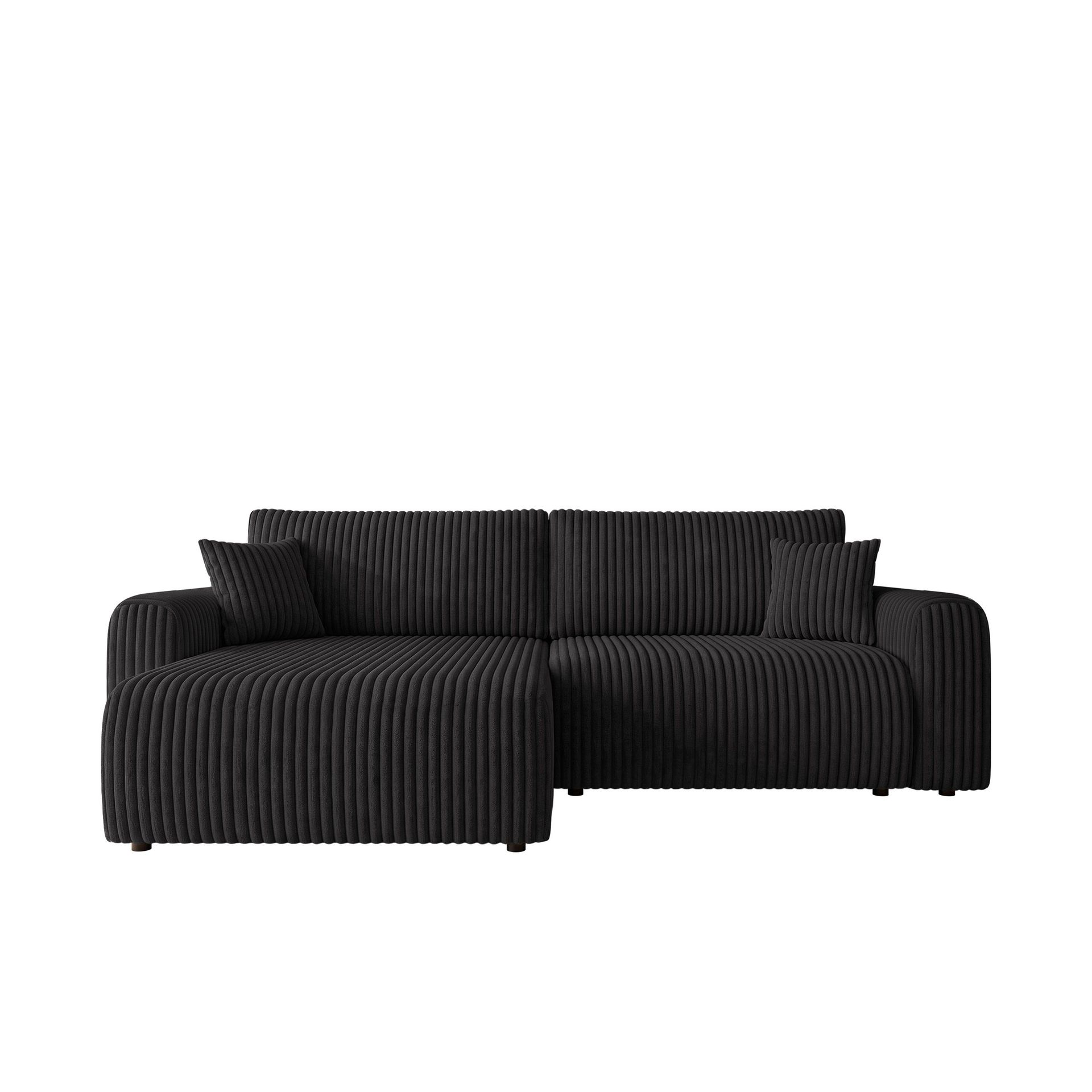 Brenor 3-seters sovesofa med divan, venstrevendt - svart