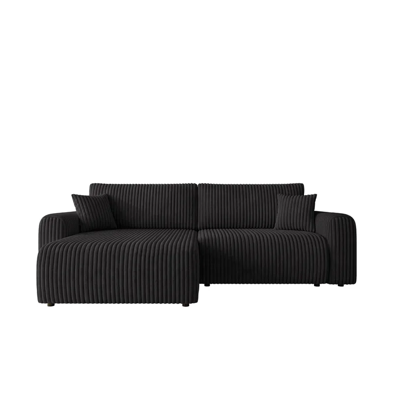Brenor 3-seters sovesofa med divan, venstrevendt, svart