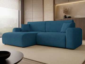 Brenor Sovesofa med sjeselong 3-seter - Blå - Møbler - Sofaer - Sovesofaer