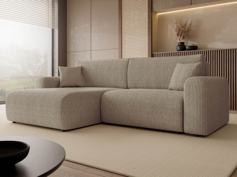 Brenor Sovesofa med sjeselong 3-seter - Brun - Møbler - Sofaer - Sovesofaer