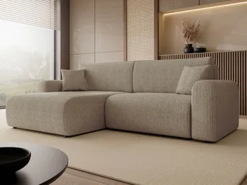 Brenor Sovesofa med sjeselong 3-seter - Mørk beige - Møbler - Sofaer - Sovesofaer