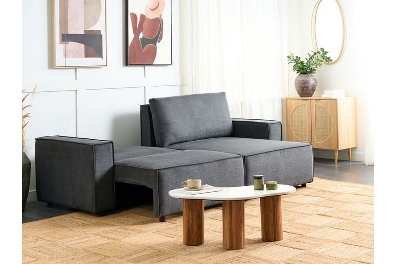 Brian 3-seter Høyrevendt Hjørnesovesofa med Sjeselong i Stoff - Grå - Møbler - Sofaer - Sovesofaer