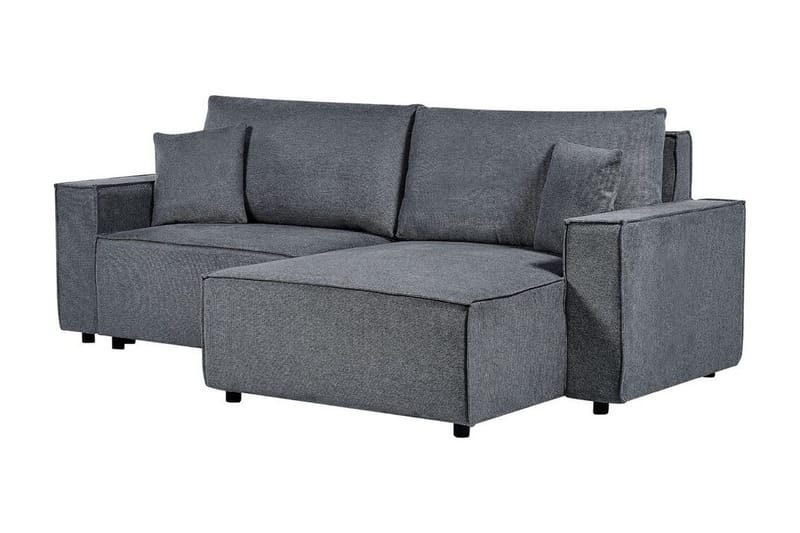 Brian 3-seter Høyrevendt Hjørnesovesofa med Sjeselong i Stoff - Grå - Møbler - Sofaer - Sovesofaer