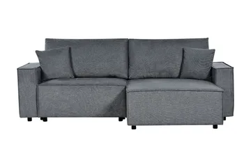 Brian 3-seter Høyrevendt Hjørnesovesofa med Sjeselong i Stoff - Grå - Møbler - Sofaer - Sovesofaer