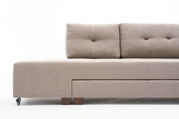 Brunei Sovesofa med Sjeselong Høyre - Kremhvit/Svart - Møbler - Sofaer - Sovesofaer