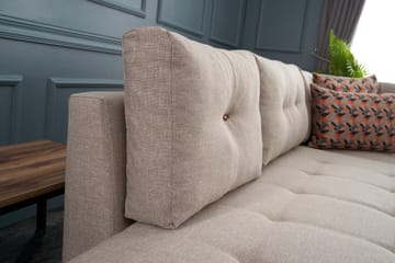 Brunei Sovesofa med Sjeselong Høyre - Kremhvit/Svart - Møbler - Sofaer - Sovesofaer
