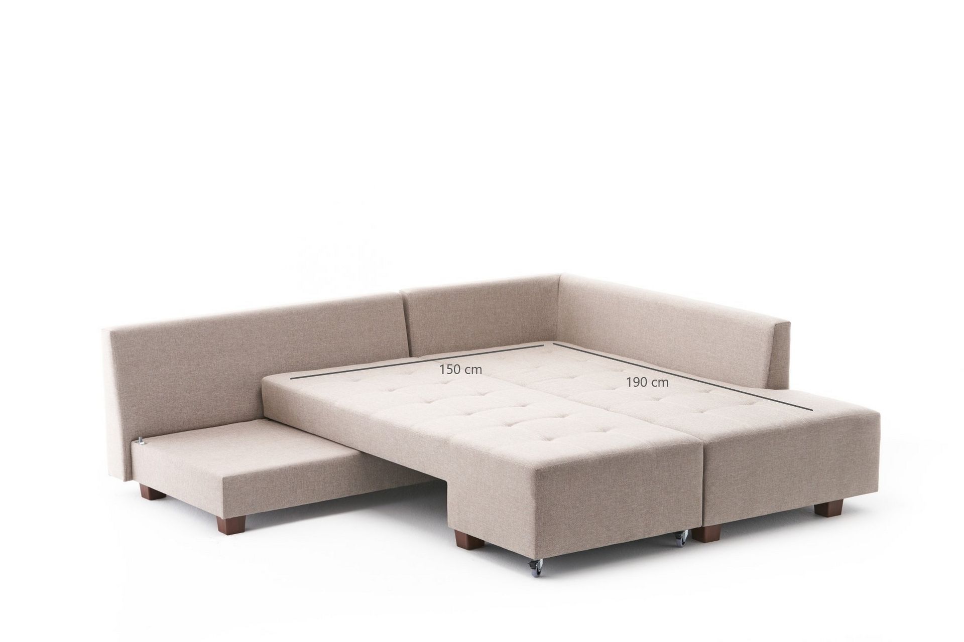 Brunei Sovesofa med Sjeselong Høyre - Kremhvit/Svart - Møbler - Sofaer - Sovesofaer