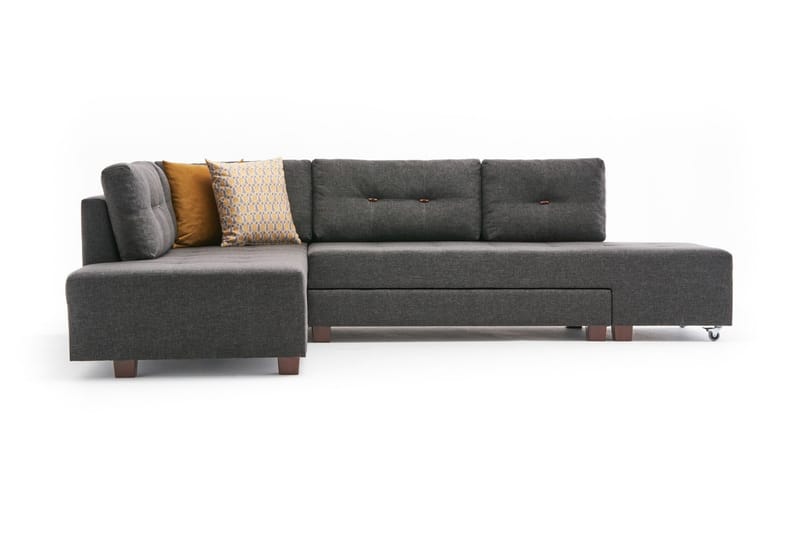 Brunei Sovesofa med Sjeselong Venstre, Antrasitt/Svart