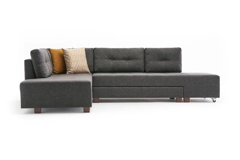 Brunei Sovesofa med Sjeselong Venstre, Antrasitt/Svart