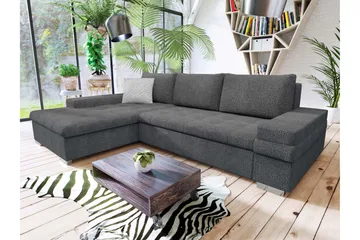 Bunty Sovesofa med Sjeselong 3-seter - Mørkegrå / Lysegrå - Møbler - Sofaer - Sovesofaer
