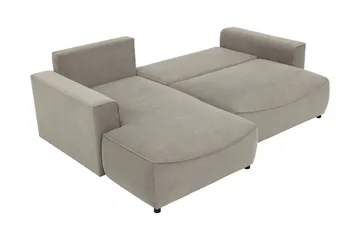 Burketown Sovesofa med Sjeselong 3-seter i Fløyel - Beige - Møbler - Sofaer - Sovesofaer