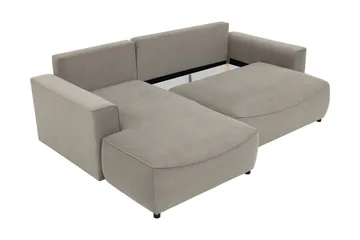 Burketown Sovesofa med Sjeselong 3-seter i Fløyel - Beige - Møbler - Sofaer - Sovesofaer