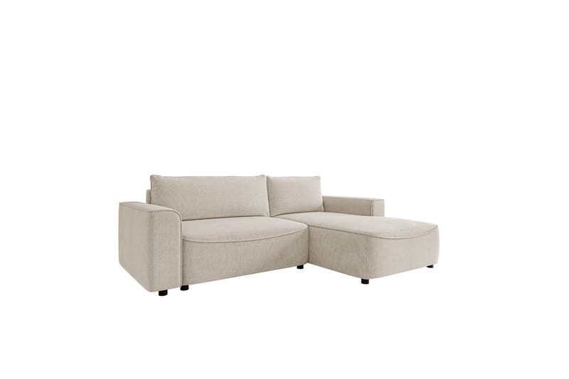 Burketown Sovesofa med Sjeselong 3-seter i Fløyel - Beige - Møbler - Sofaer - Sovesofaer