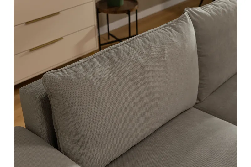 Burketown Sovesofa med Sjeselong 3-seter i Fløyel - Beige - Møbler - Sofaer - Sovesofaer