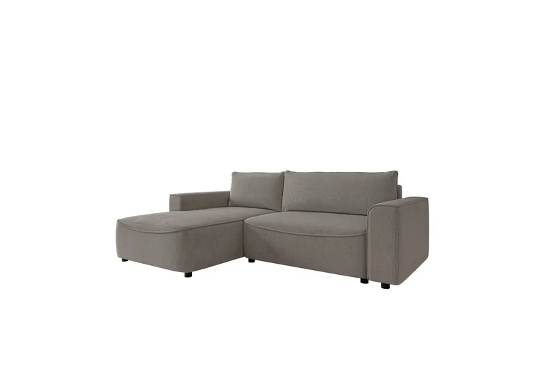 Burketown Sovesofa med Sjeselong 3-seter i Fløyel - Grå - Møbler - Sofaer - Sovesofaer