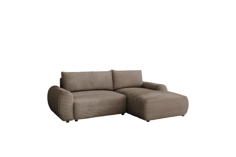 Burman Sovesofa med Sjeselong 3-seter i Manchester - Brun - Møbler - Sofaer - Sovesofaer