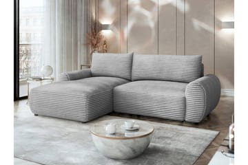 Burman Sovesofa med Sjeselong 3-seter i Manchester - Grå - Møbler - Sofaer - Sovesofaer