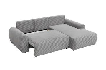 Burman Sovesofa med Sjeselong 3-seter i Manchester - Grå - Møbler - Sofaer - Sovesofaer