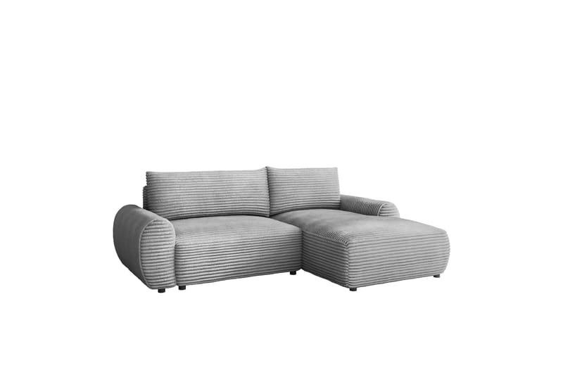 Burman Sovesofa med Sjeselong 3-seter i Manchester - Grå - Møbler - Sofaer - Sovesofaer