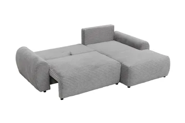 Burman Sovesofa med Sjeselong 3-seter i Manchester - Grå - Møbler - Sofaer - Sovesofaer