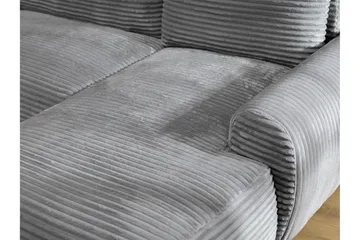 Burman Sovesofa med Sjeselong 3-seter i Manchester - Grå - Møbler - Sofaer - Sovesofaer