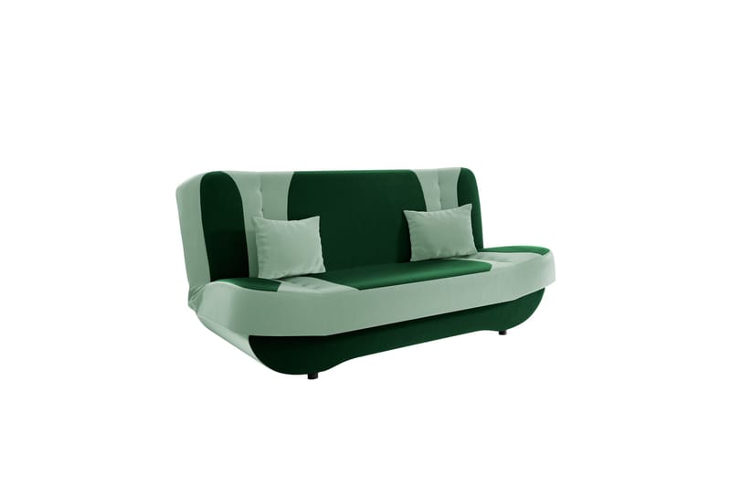 Burralla 2-seters Utfellbar Sovesofa 118x184 cm med Oppbevaring i Fløyel, Grønn