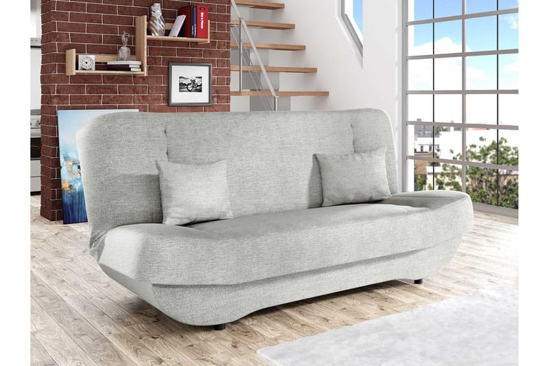 Burralla 3-seters Rektangulær Sovesofa 118x184 cm med Oppbevaring i Stoff - Grå - Møbler - Sofaer - Sovesofaer