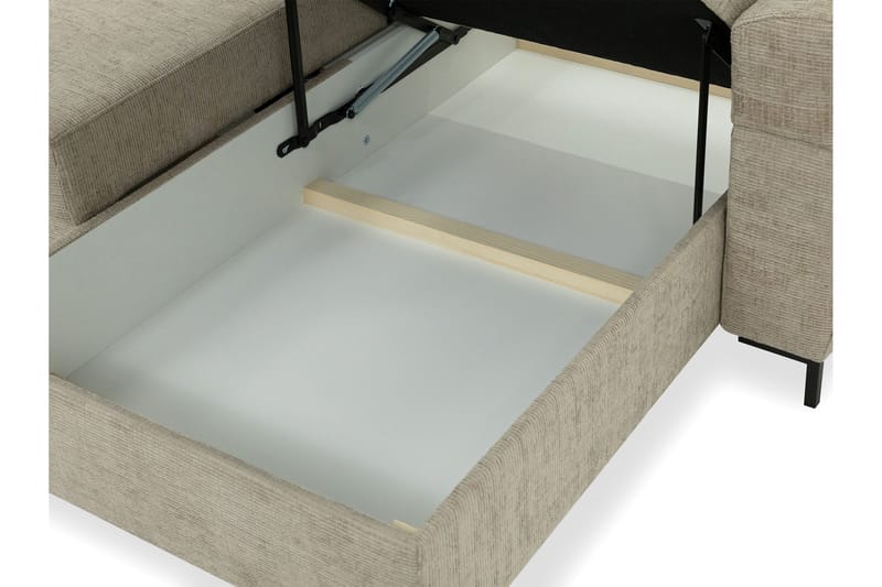 Busness Sovesofa med Sjeselong 3-seter i Plysj - Grå - Møbler - Sofaer - Sovesofaer