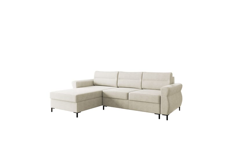 Busness Sovesofa med Sjeselong 3-seter i Plysj - Beige - Møbler - Sofaer - Sovesofaer