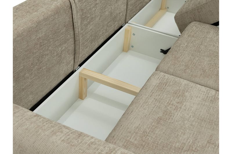 Busness Sovesofa med Sjeselong 3-seter i Plysj - Grå - Møbler - Sofaer - Sovesofaer