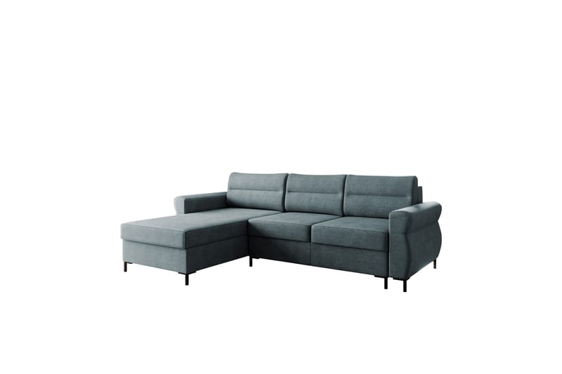 Busness Sovesofa med Sjeselong 3-seter i Plysj - Grå - Møbler - Sofaer - Sovesofaer