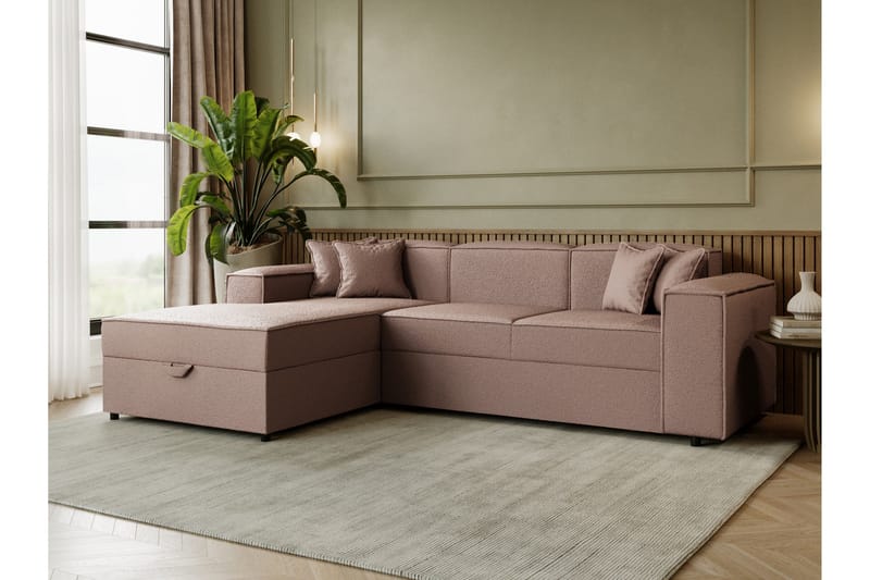 Bysantinsk Sovesofa Med 3-Seters Divan - Rosa - Møbler - Sofaer - Sovesofaer