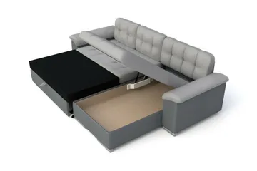Camior 3-seter Høyre Sovesofa 129x227 cm med Oppbevaring i Chenille - Rosa - Møbler - Sofaer - Sovesofaer